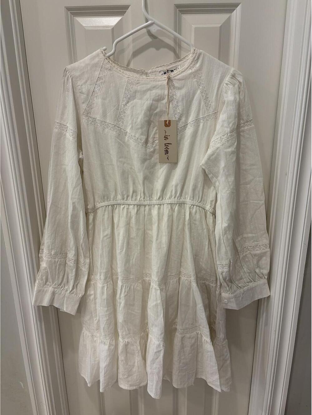 NWT Cottagecore White Lace Inset Dress by In Loom, size large